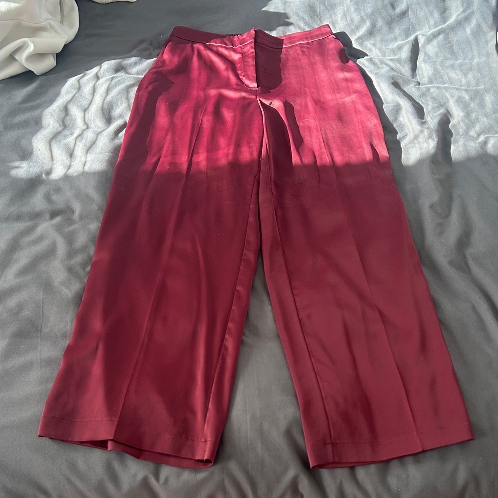 Satin Maroon Pants